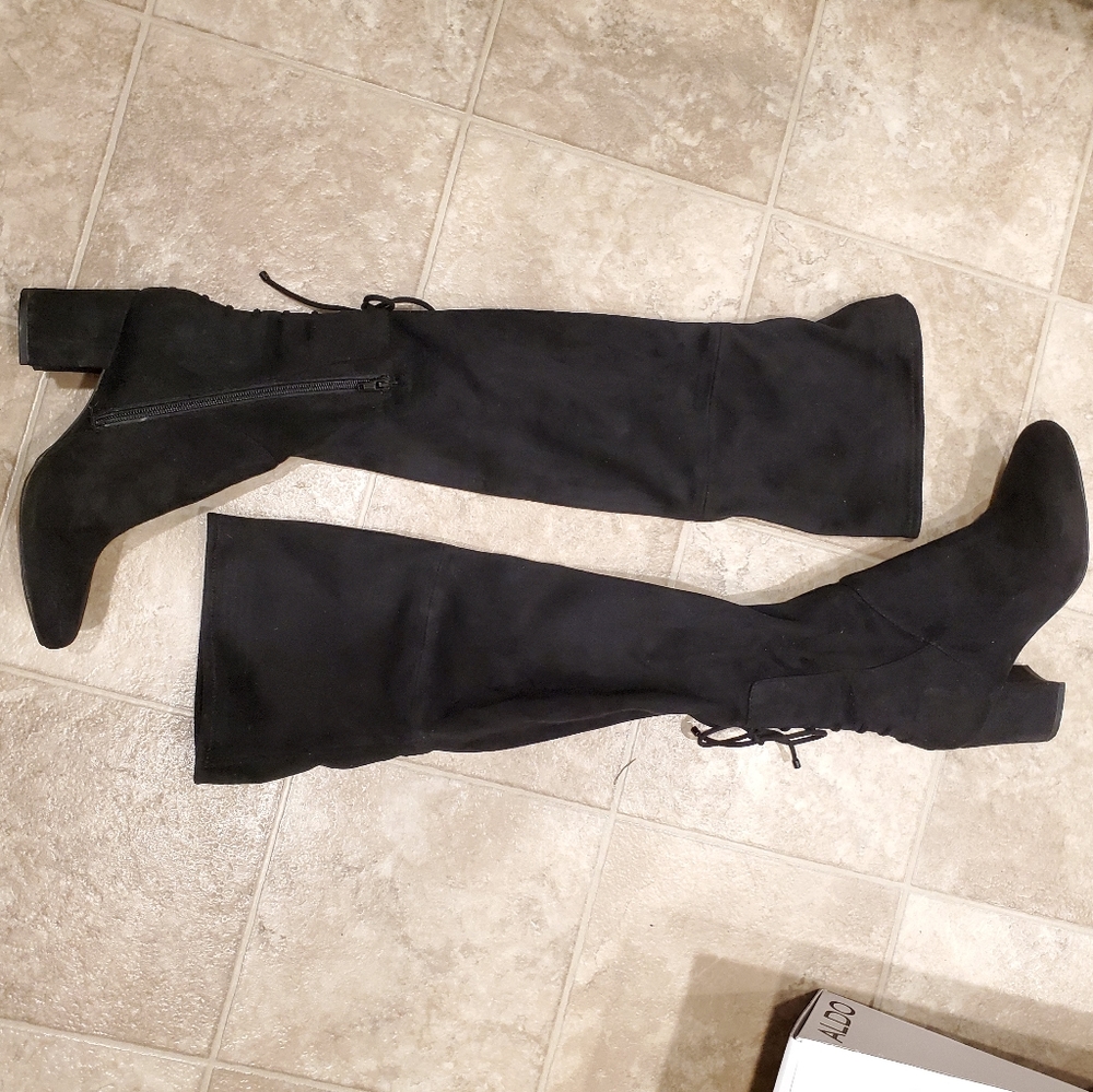 Aldo black over the knee boots